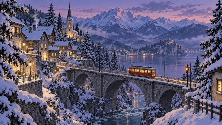 The last tram through the snow