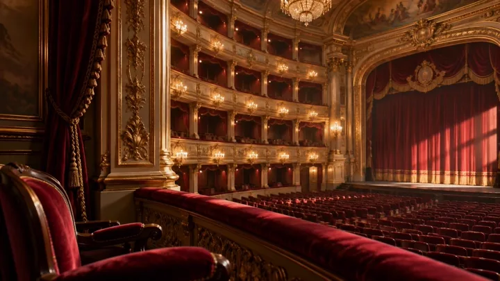 Quiet opera house with velvet seating — generated with GPT Image 2.5 Sunburst