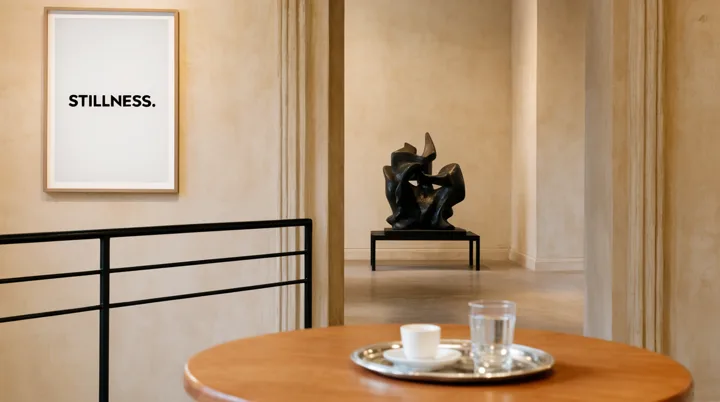 Contemporary gallery with warm plaster walls — generated with Krea 2 Large