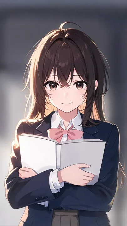 Anime student holding a sketchbook — generated with Seedream 5 Lite
